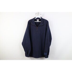 Vintage 90s Streetwear Mens XL Faded Blank Heavy Half Zip Pullover Sweatshirt